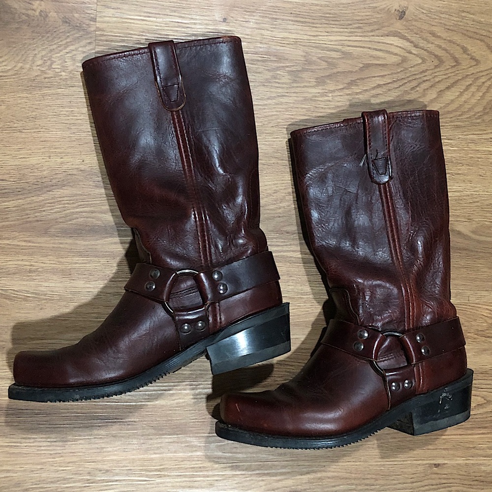 Vintage Ox Blood Red Harness Boots
